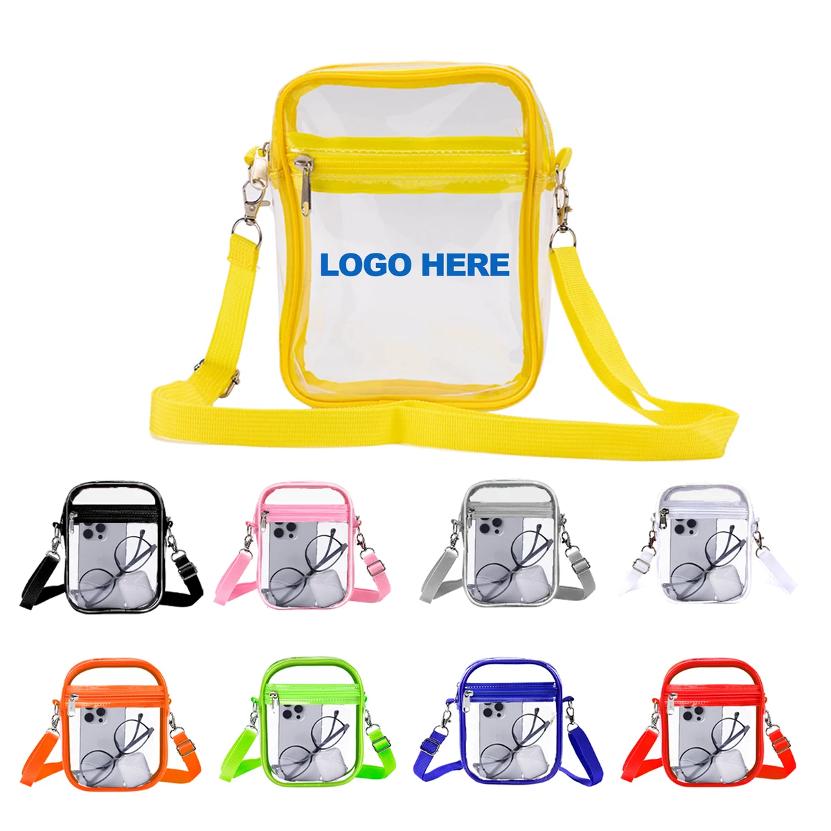 Clear PVC Stadium Shoulder Bag Adjustable Strap 1