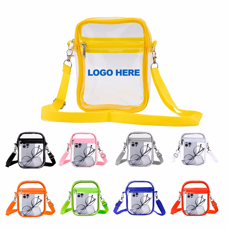 Clear PVC Stadium Shoulder Bag Adjustable Strap