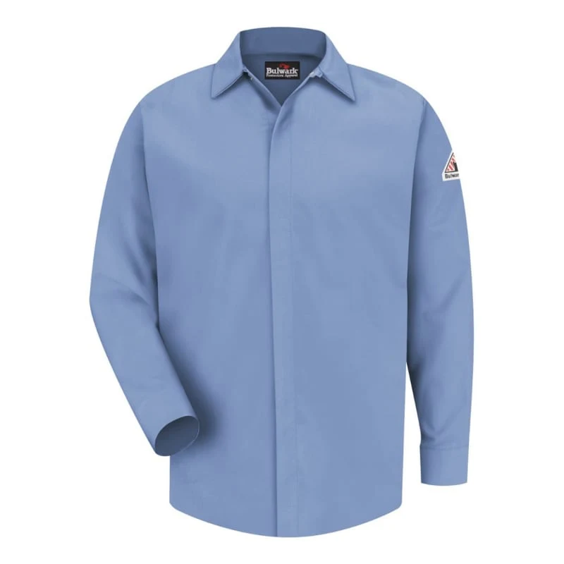 Bulwark Men's Tall Concealed-Gripper Pocketless Work Shirt - SLS2T 1