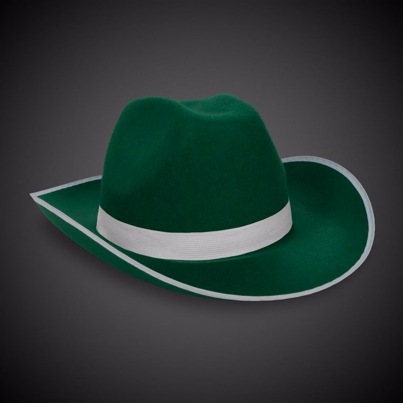 Green Cowboy Hat with White Band(Imprinted)
