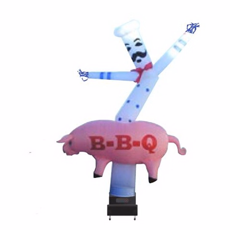 15 Ft Chef BBQ Pig Wavy Tube Dude  Air Dancers With Fan