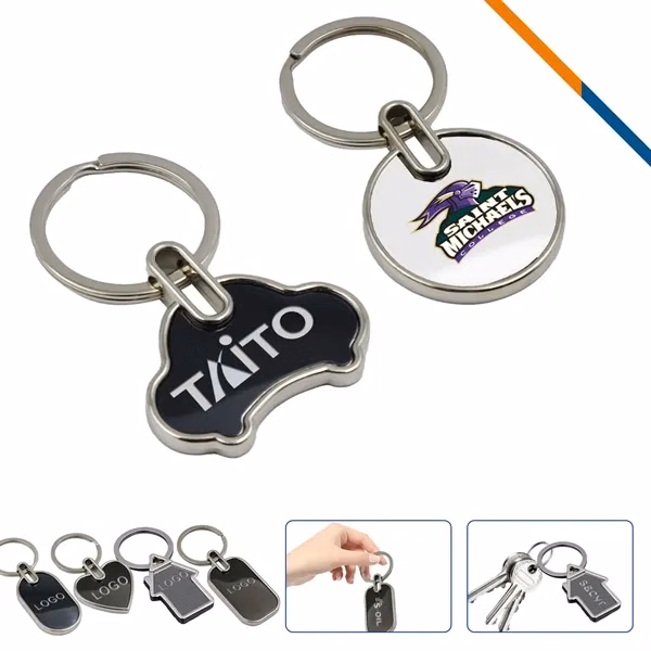 Custom Metal Keychain with Shape Design Options — Heart, Circle, House, Car, Oval
