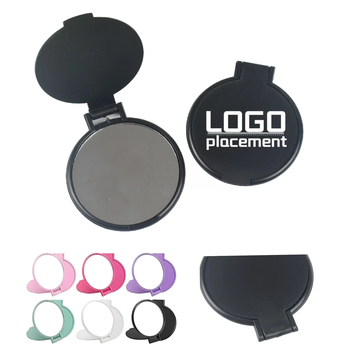 Promotional Plastic Foldable Round Flip Mini Makeup Mirror 1