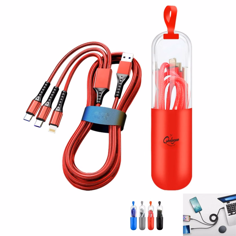 4ft Braided Fast Charging Cable with Capsule Case