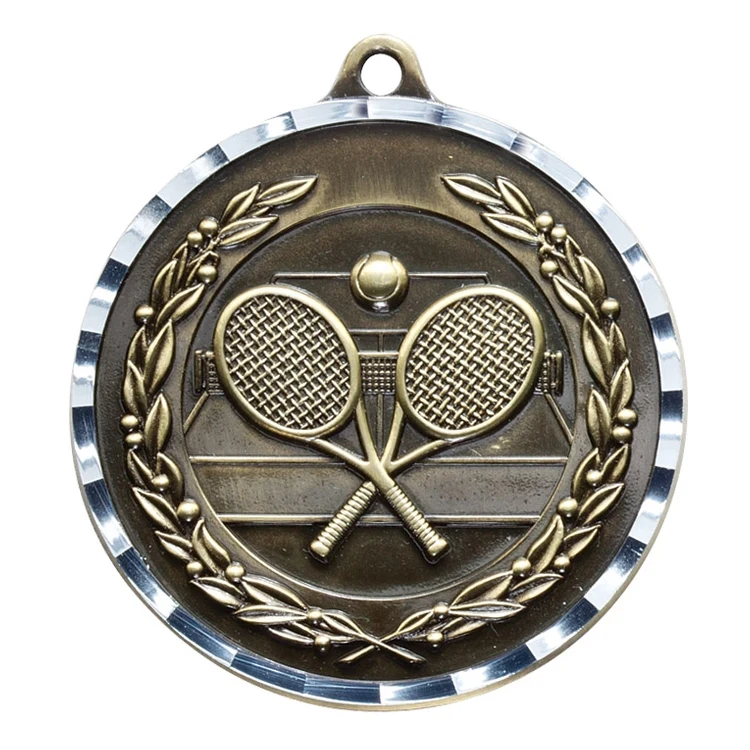 2" Tennis Diamond Cut Medal 1