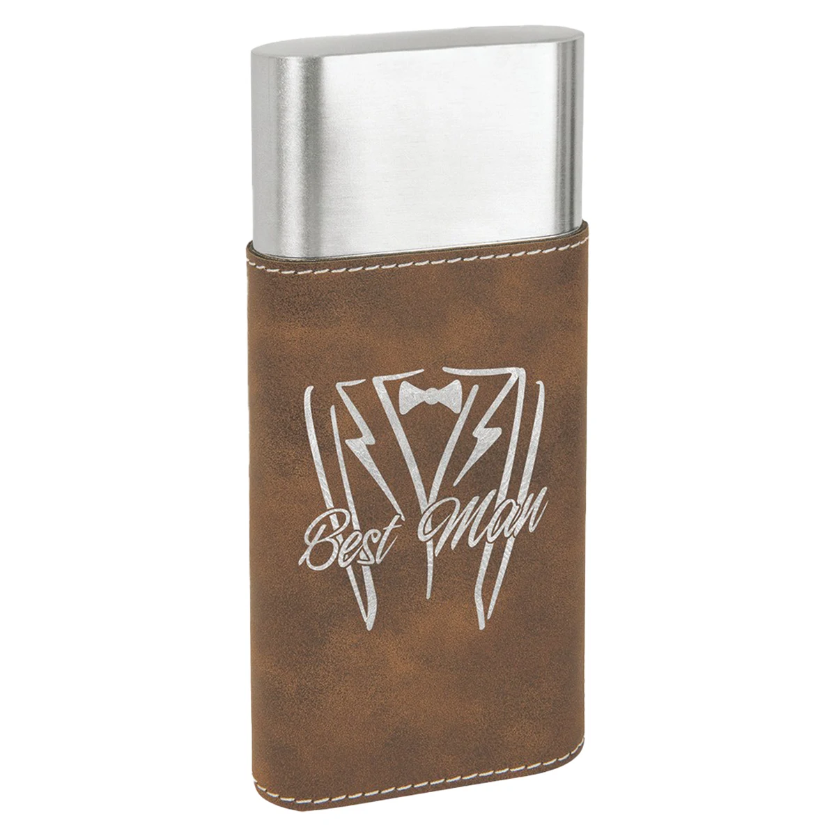 Rustic/Silver Leatherette Cigar Case w/ Cutter 1