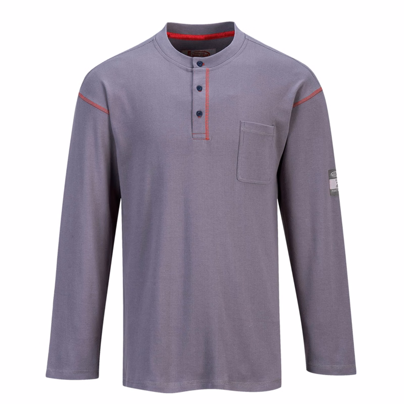 PORTWEST® Moisture Wicking Bizflame Knit FR Henley w/ Electric ARC Protection