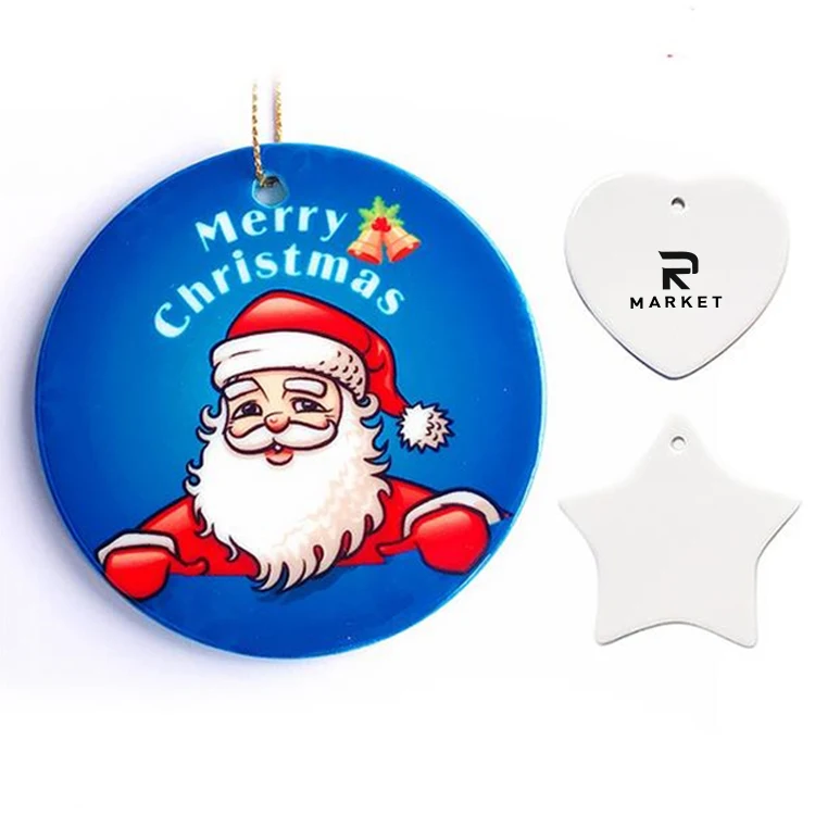Christmas Ceramic Pendant Porcelain Slice 1