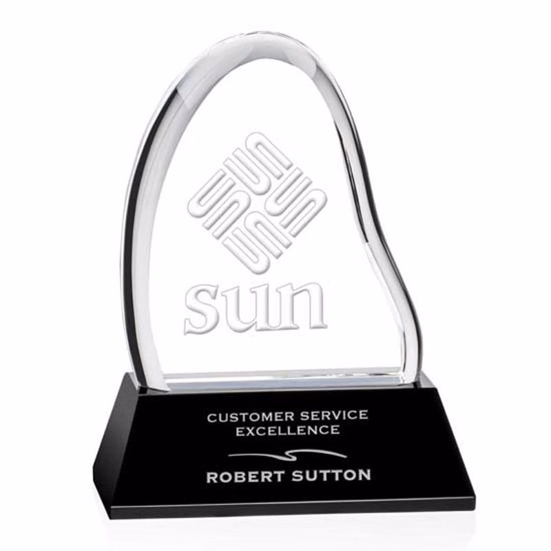 Adelaide Liquid Crystal™ Award on Base - Black