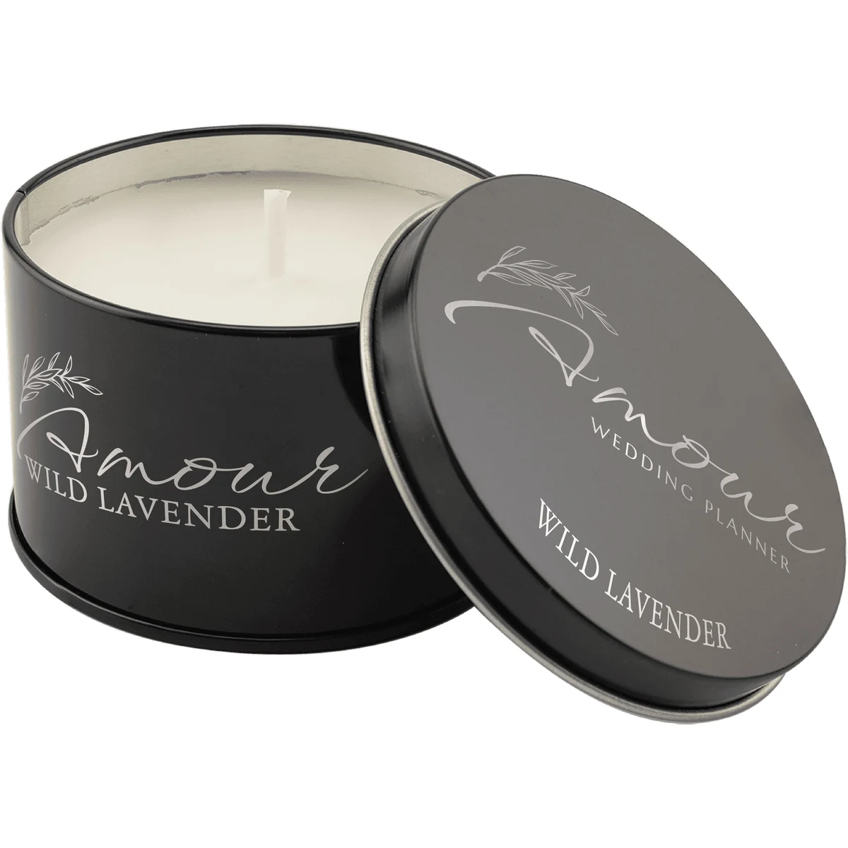 5.3 oz. Wild Lavender Candle in a Black Metal Tin 1
