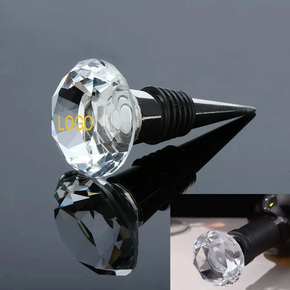 Crystal Diamond Cut Wine Stoppers 1
