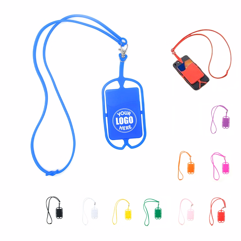 Silicone Phone Wallet With Lanyards