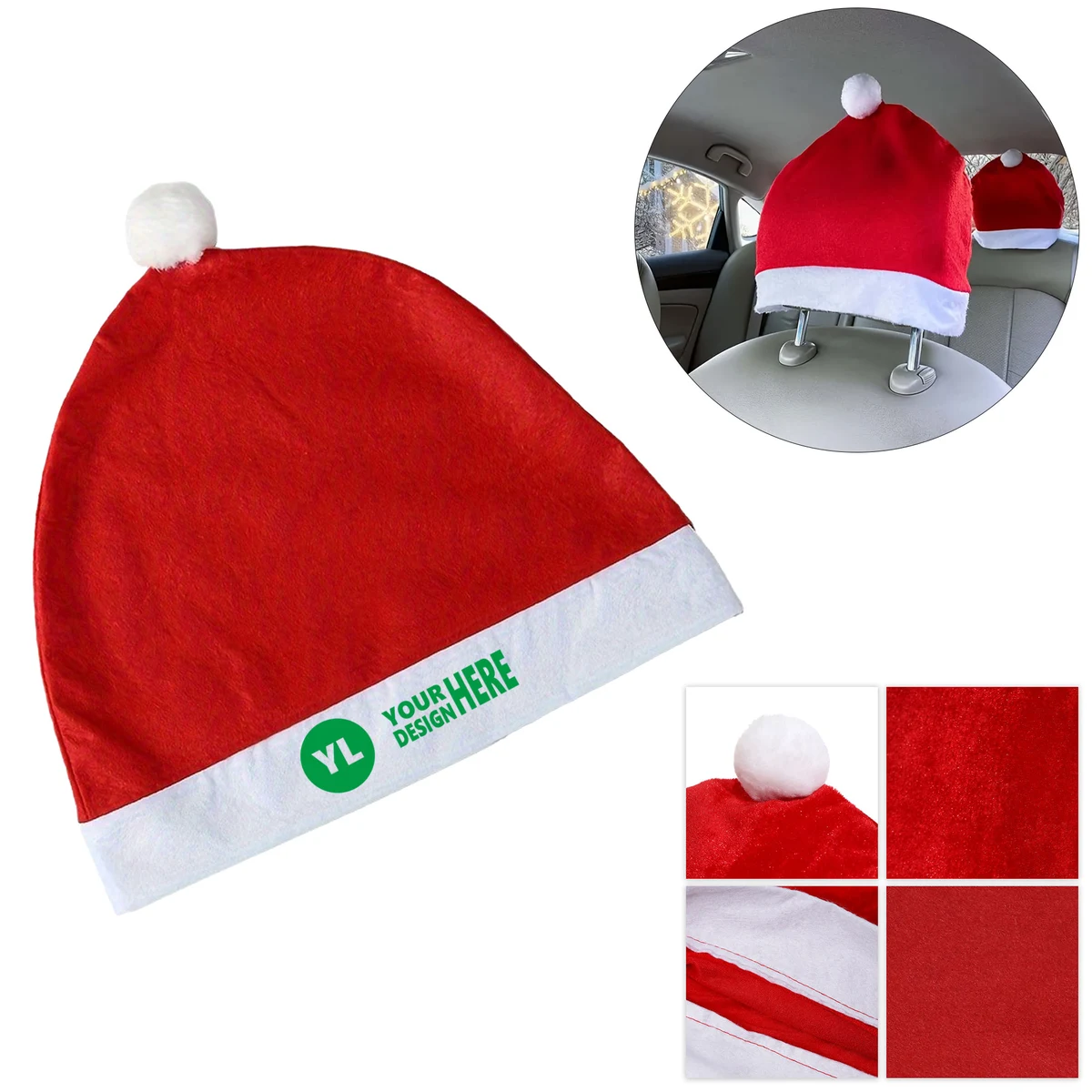 Christmas Car Seat Santa Hat Accessory 1