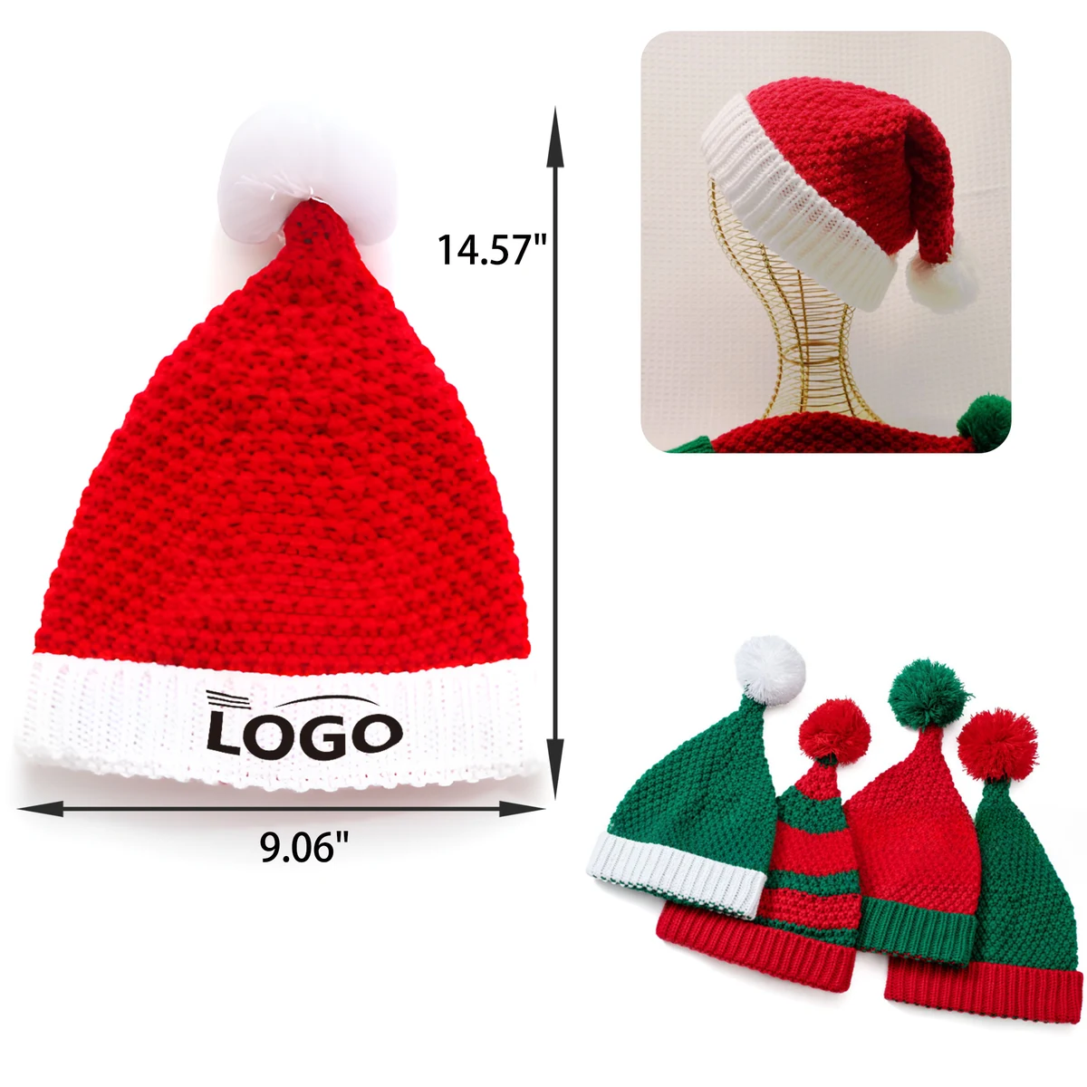 MOQ 50 PCS Christmas Chunky Knitted Hat 1