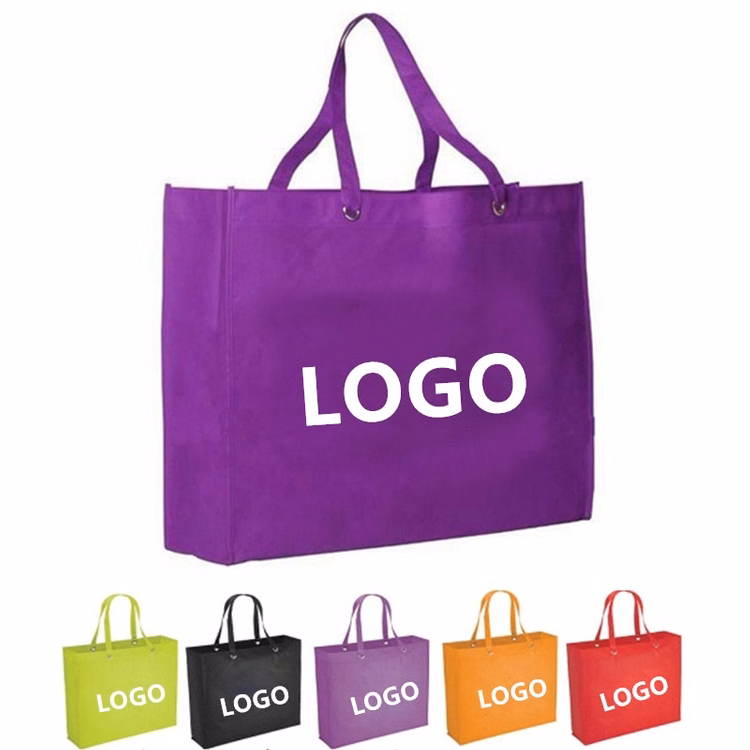Non-woven Reinforced Metal Grommets Handle Shopper Tote