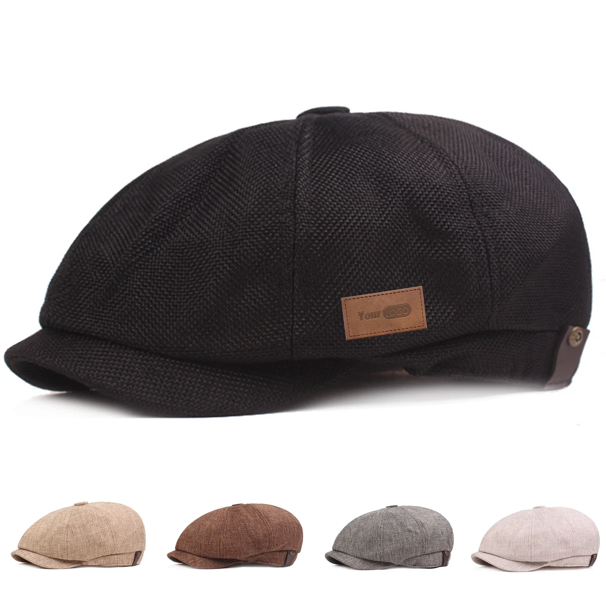 Men's Cotton and Linen Newsboy Cap 1
