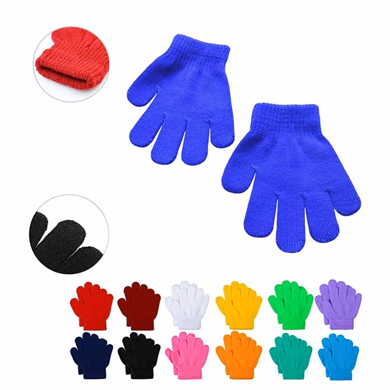 Kids Warm Knitted Acrylic Gloves