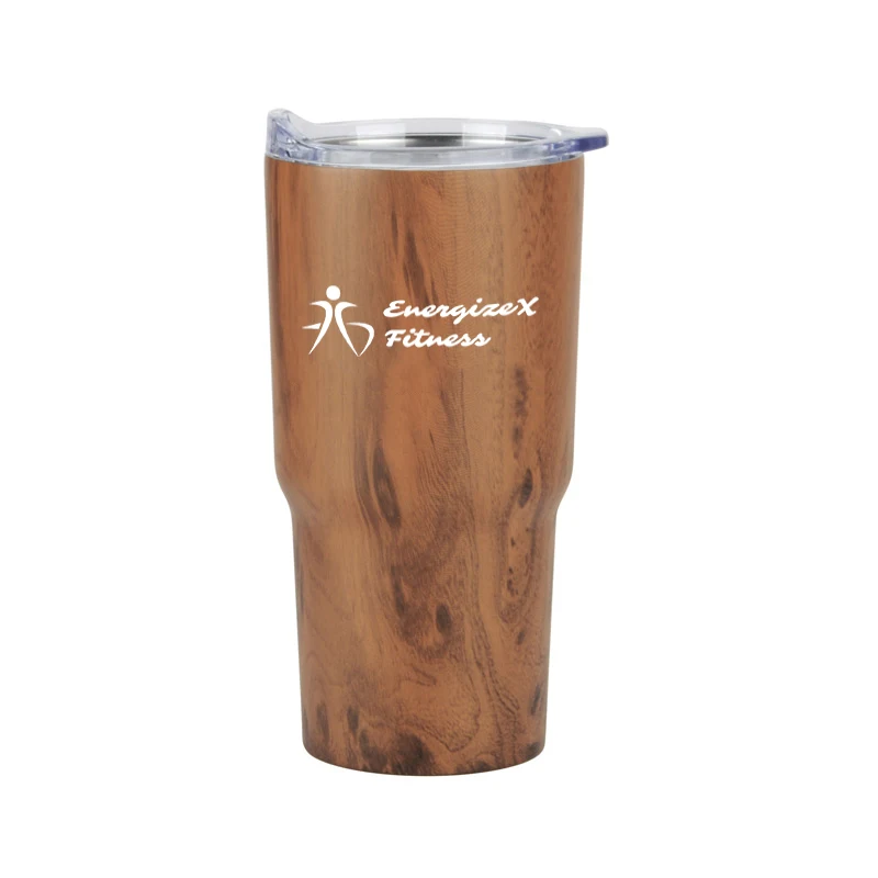 Contoured 20 oz Wood Tone Stainless Steel Tumbler 1
