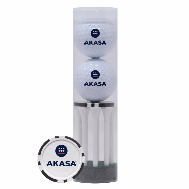 2-Ball & 8-Tee Tube w/Poker Chip