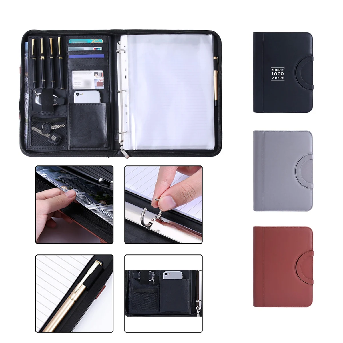 Portable Zippered Portfolio Binder Organizer 1