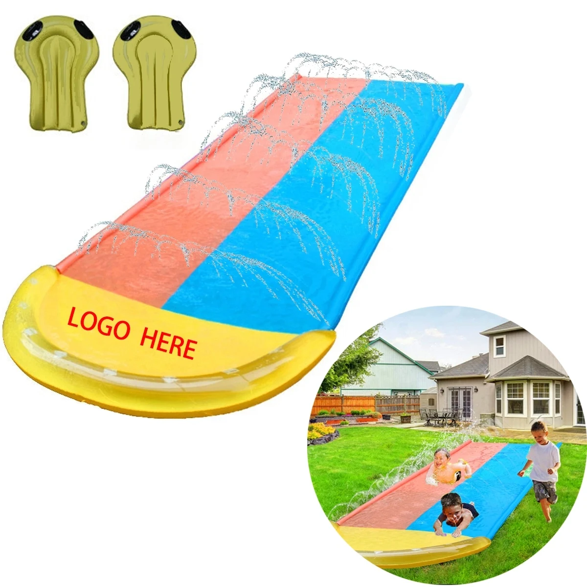 Lawn Water Slip And Slide For Kids With 2 Surfboards 1