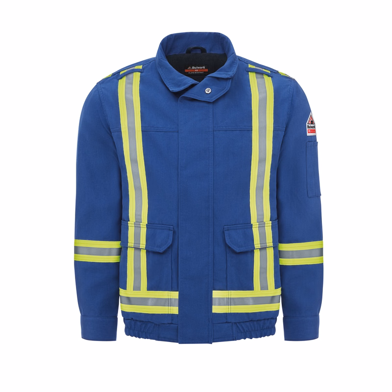 Bulwark® Men's Lightweight Nomex FR Lined Bomber Jacket with Reflective Trim