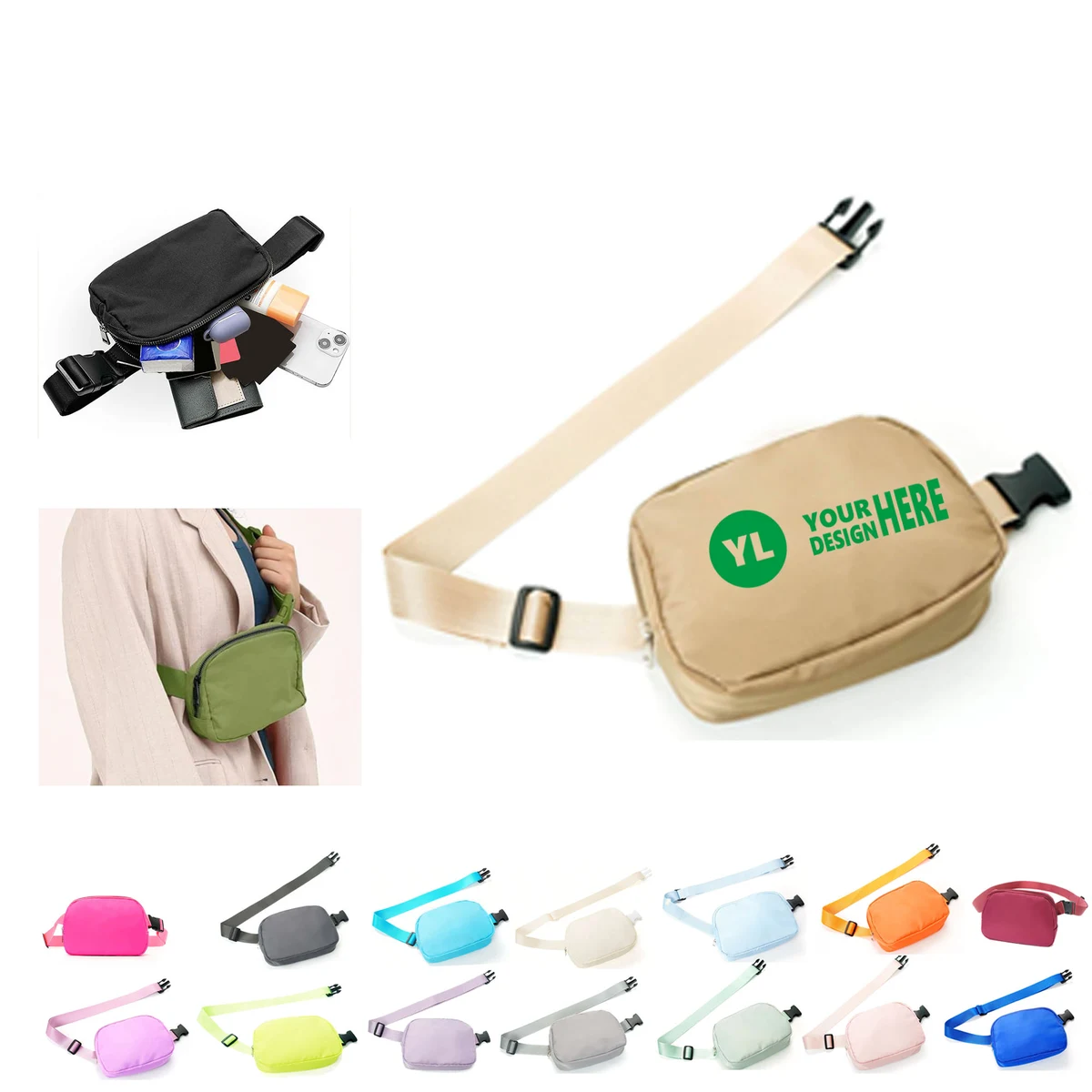 Skin-Friendly Large Capacity Fanny Pack Customized Logo 1