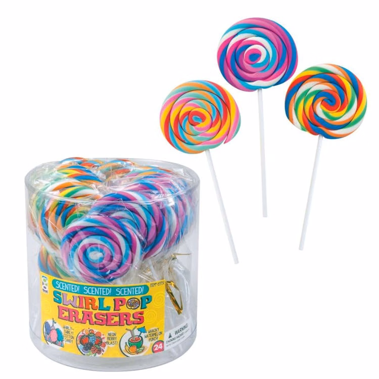 Scented Swirl Pop Erasers 24 Pack