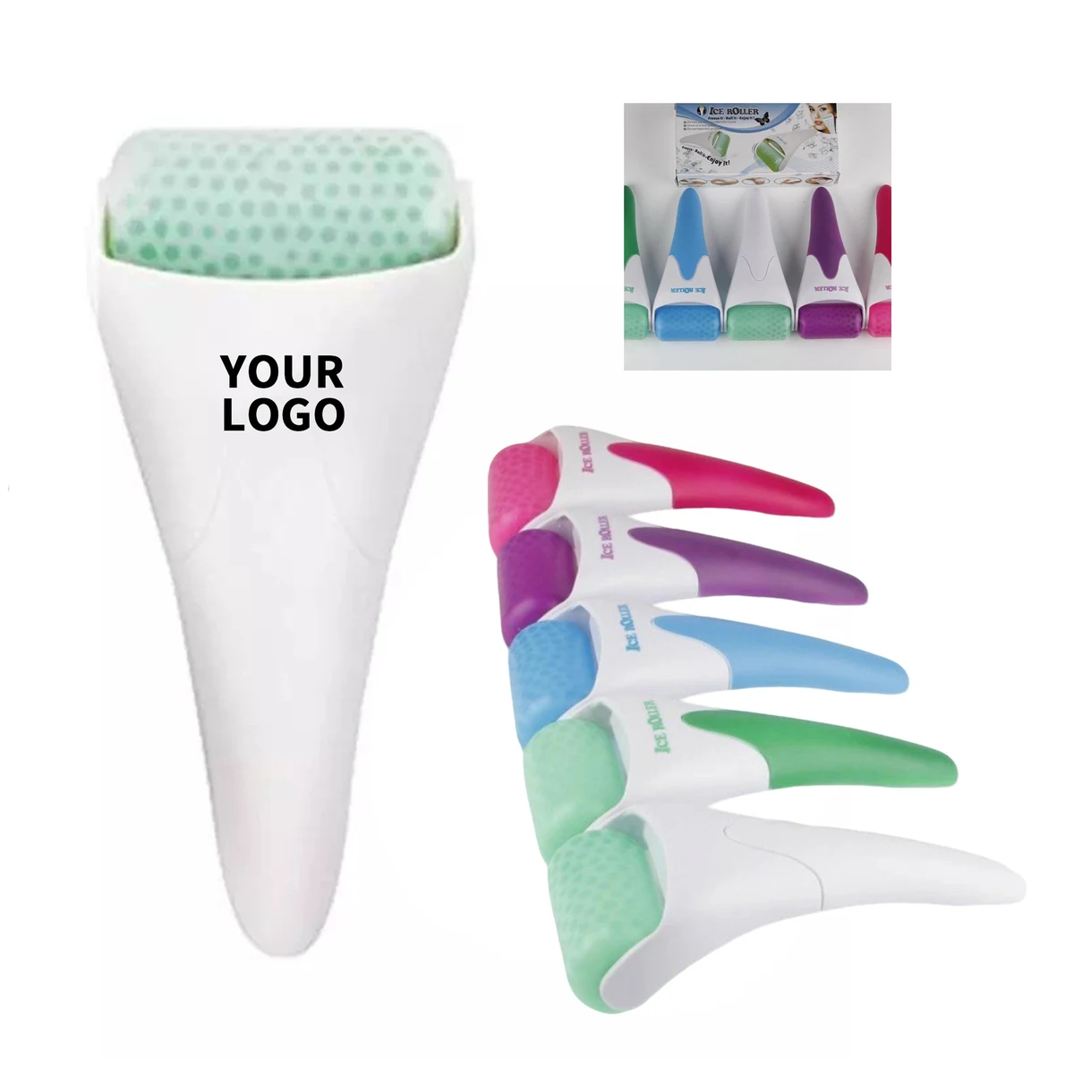 Facial Massage Ice Roller With Plastic Handle 1
