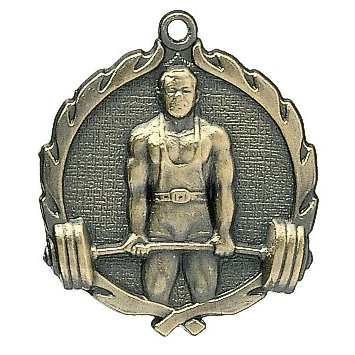 Weightlifting Wreath Medal, 1 3/4" 1