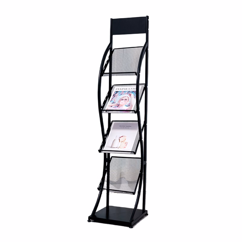4-layer Floor Metal Magazine Rack