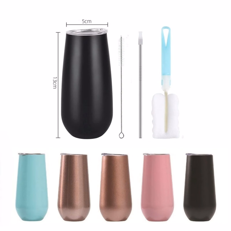 Stemless Double Insulated Champagne Flute Wine Tumbler