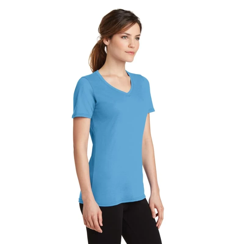 Port & Company Women's Performance Blend V-Neck Tee. 1