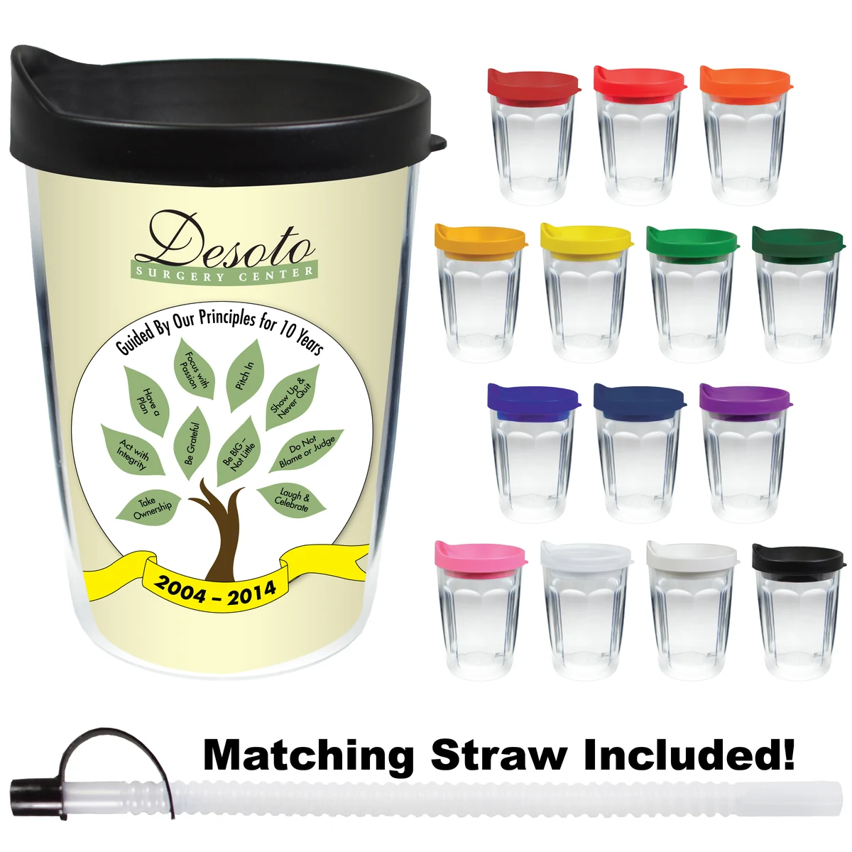 14oz Thermal Dual Walled Travel Tumbler - White Printed Insert 1