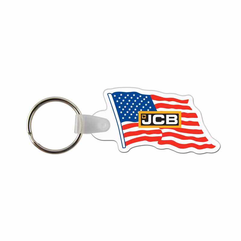 Flag Shaped USA Made Vinyl Keychain