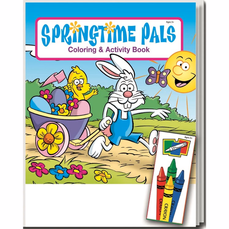 Springtime Pals Coloring Book Sets - 4 Pack Crayons Ages 3-11