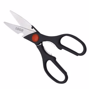 Stylish Black Handle Scissors With Bottle Opener Multifunctional