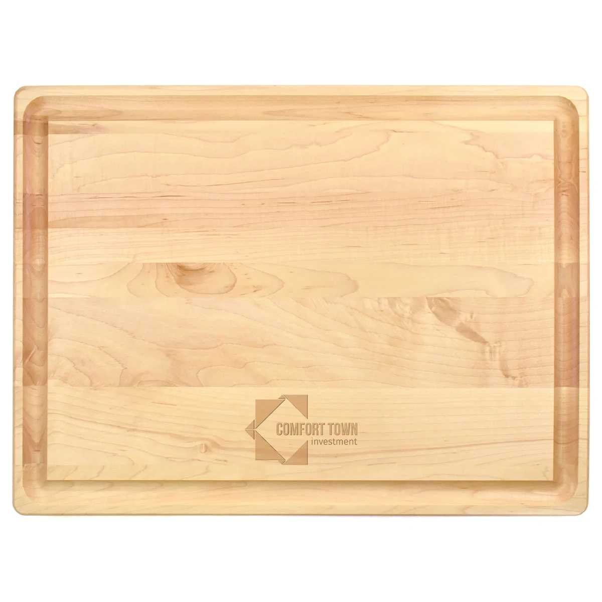 15" x 20" x 1 1/4" Maple Rectangular Butcher Block with Juice Groove 1