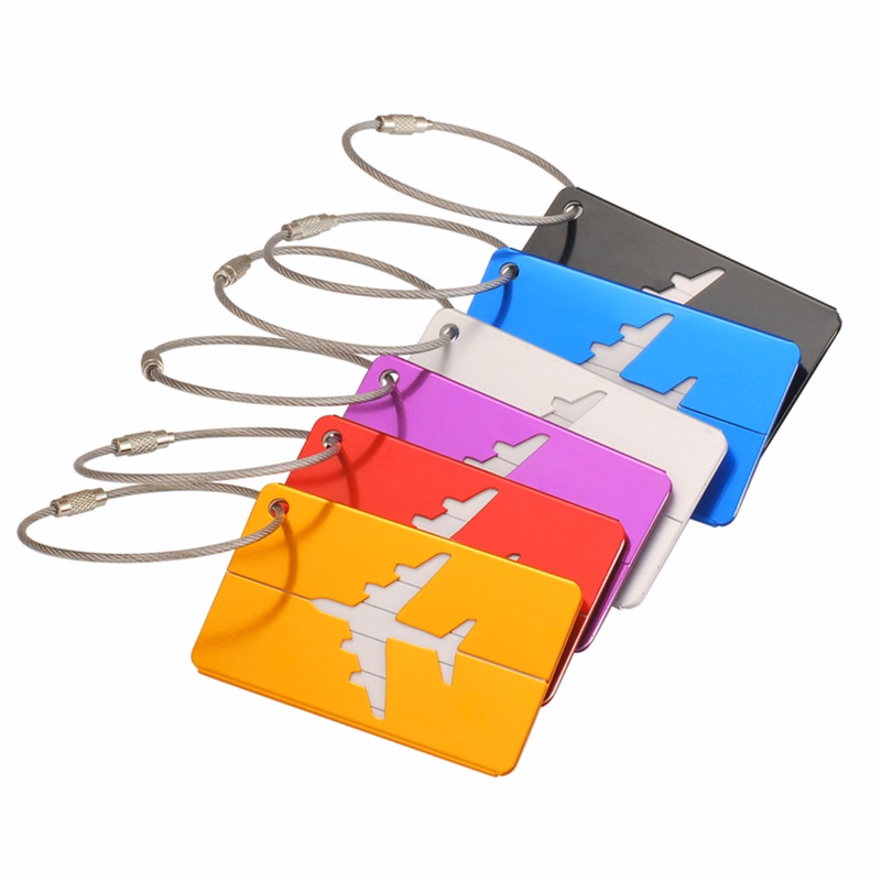 Aluminum Luggage Tag With Stainless Steel Loop