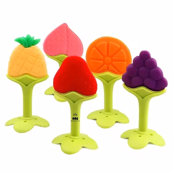 Baby Fruit-Shaped Teething Toys Key Set