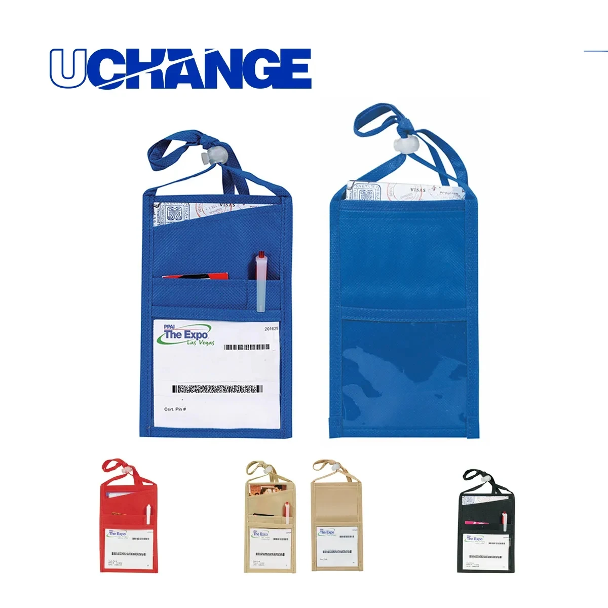 80GSM Non Woven Neck Wallet With Badge Window 1