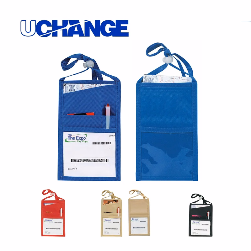 80GSM Non Woven Neck Wallet With Badge Window