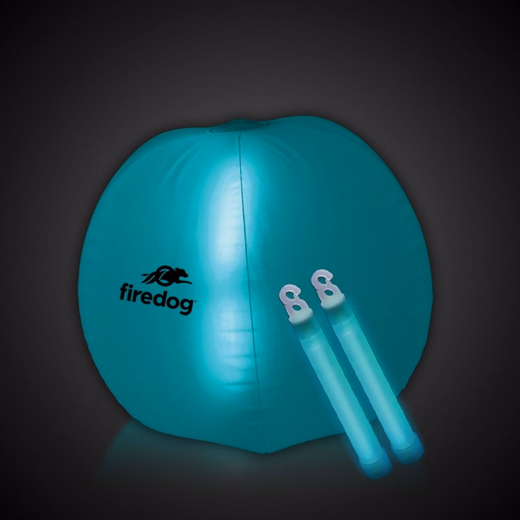 Translucent Aqua 24" Inflatable Beach Ball with Glow Stick