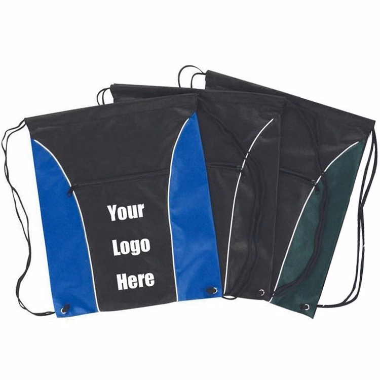 Two -tone Polyester Drawstring Backpack
