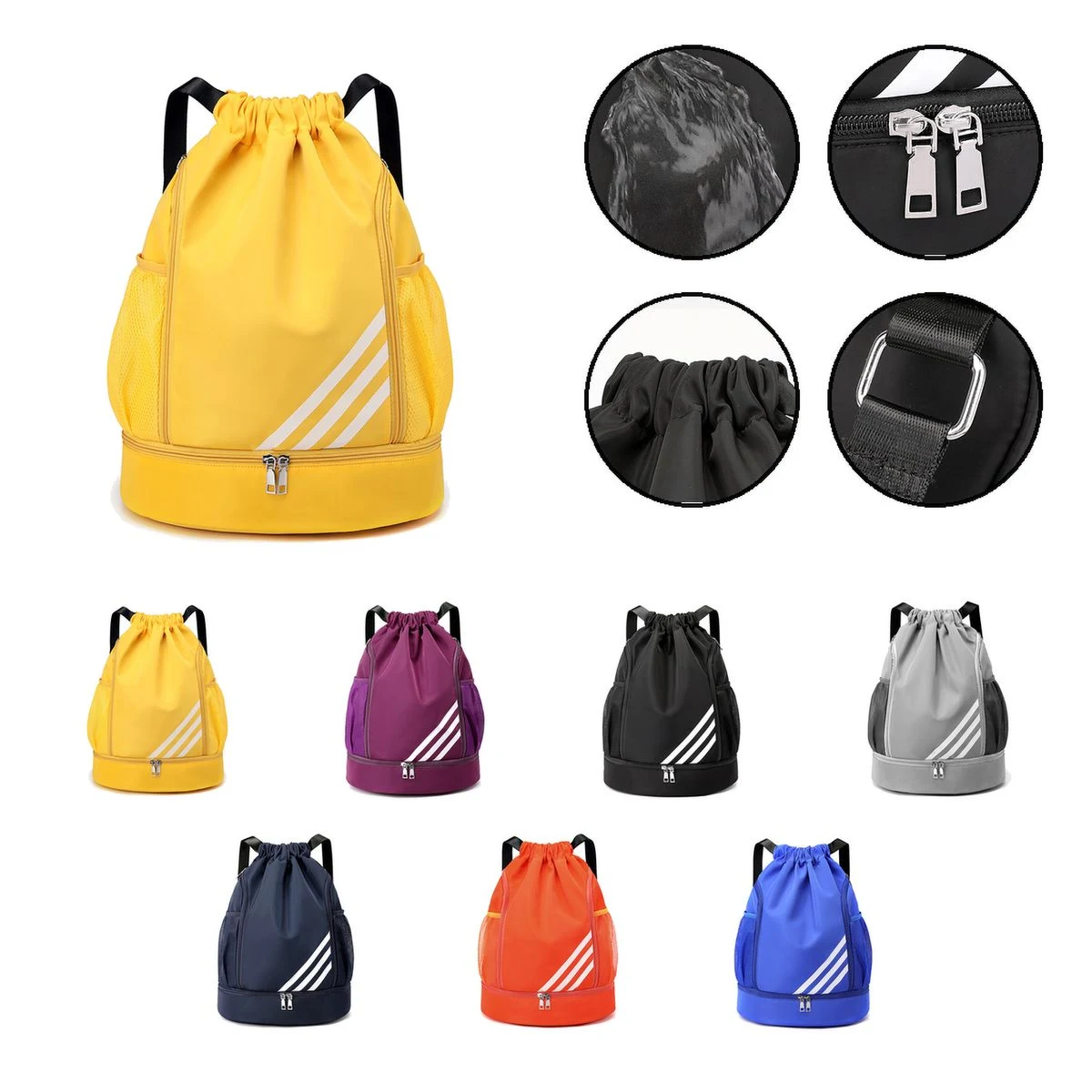 Nylon Basketball Drawstring Sports Backpack 1