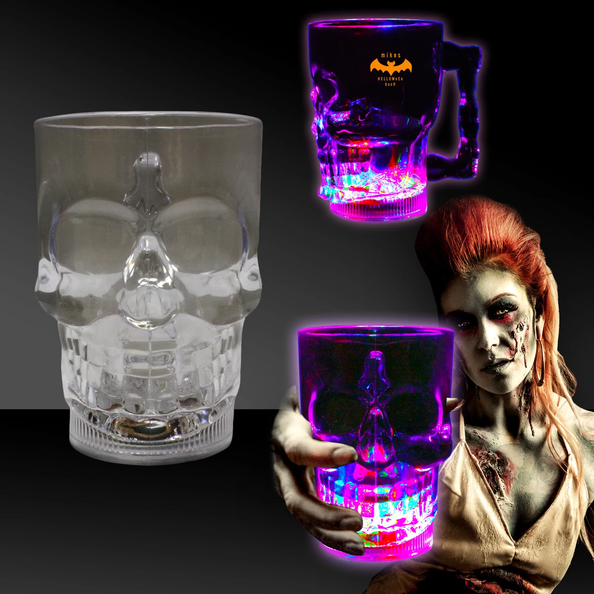 14 oz Light Up Skull Cup 1