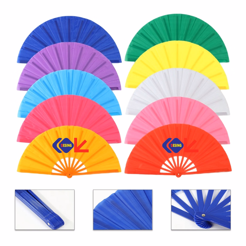 13-Inch Plastic Rib Folding Hand Fan