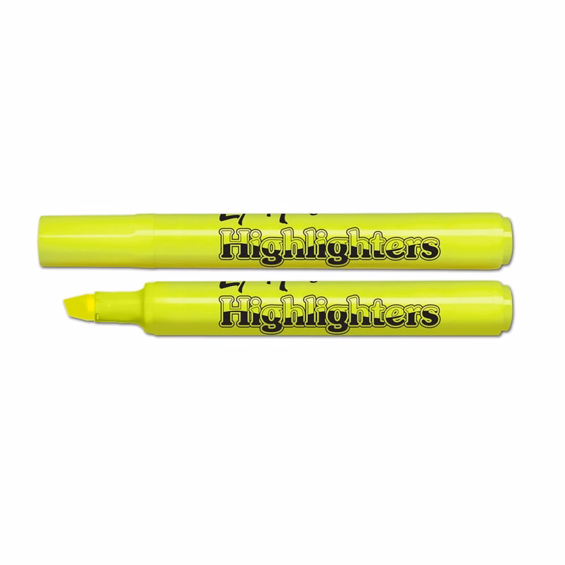 Yellow Highlighters - 250 Count Fluorescent