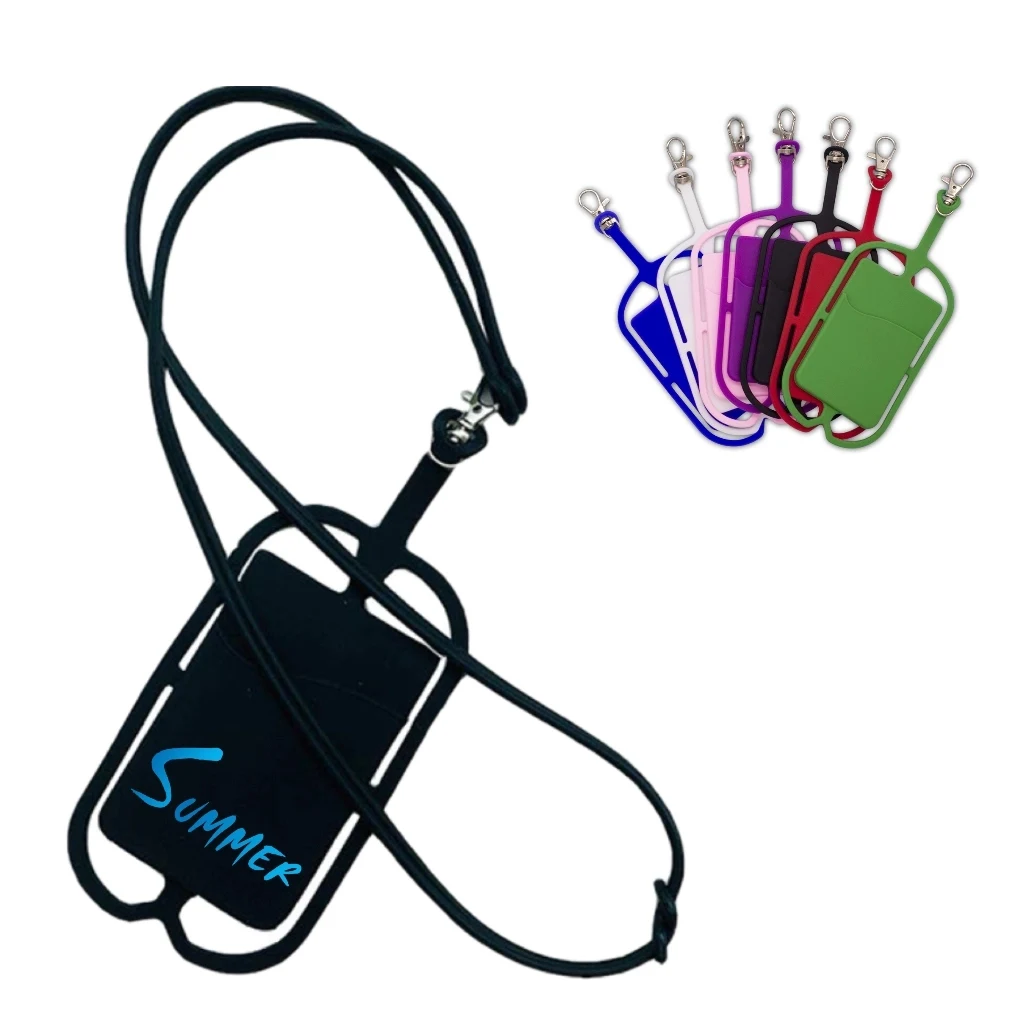 Mobile Phone Silicone Lanyard Card Holder With Pocket 1