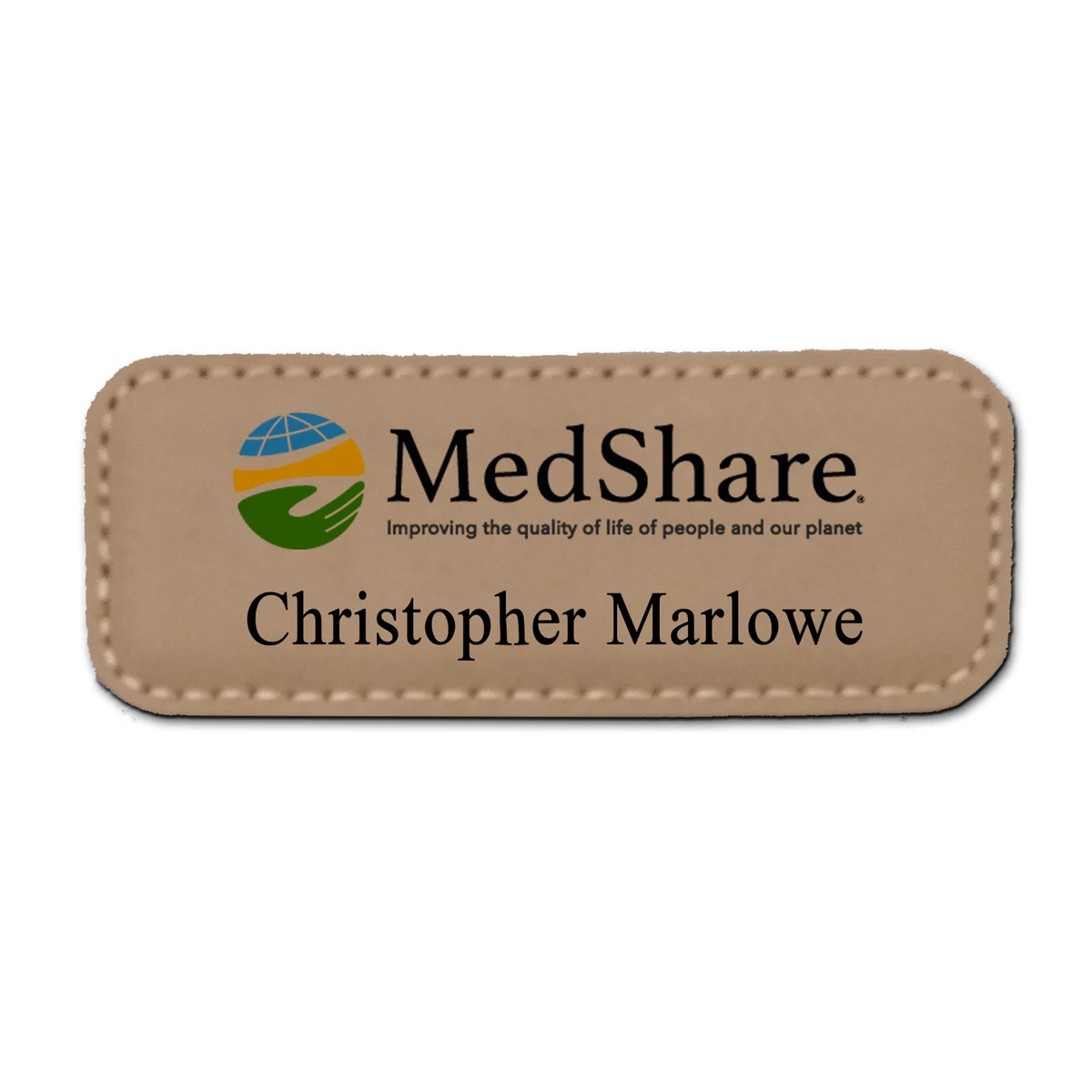 Leather Stitched Badge 1" x 3" 1
